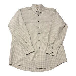 Arrow Men's Light Tan Checkered Dress Shirt